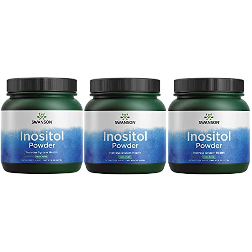 Swanson 100 percent Pure Inositol Powder Promote Relaxation Mood Support Cellular Health 8 Ounce -227 g- Pwdr 3 Pack