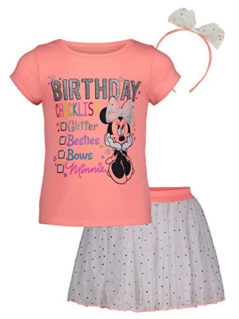 Disney Minnie Mouse Toddler Girls T-Shirt Skirt Headband Set Pink 3T Disney Minnie Mouse Toddler Girls T-Shirt Skirt Headband Set Pink 3T