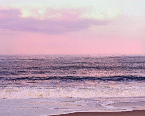 Pink and Purple Ocean Art print- Beach Sunset Photography- Beach Cottage Wall Art- Coastal Picture- Bedroom Wall Art- Relaxing Photo