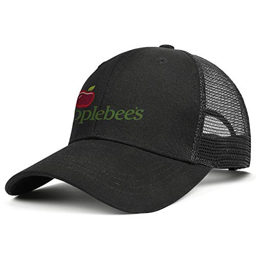LSHOEJFVG Unisex Mens Applebee¡¯s Restaurant Hat Baseball Hats Adjustable Mesh Strapback Visor Cap Black