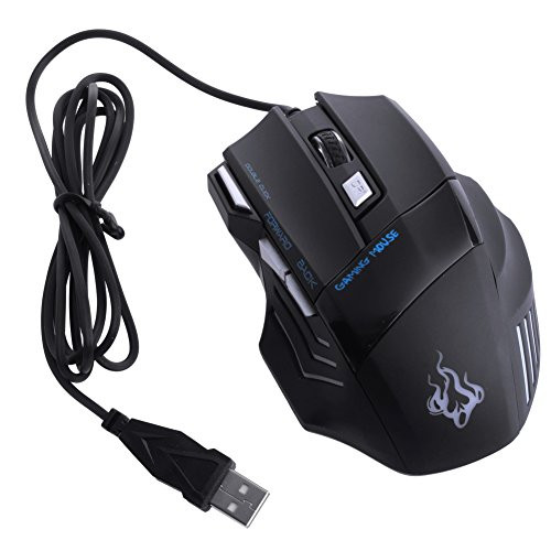 Jpwpowe 5500 DPI 7 Button LED Optical USB Wired Gaming Mice Mouse