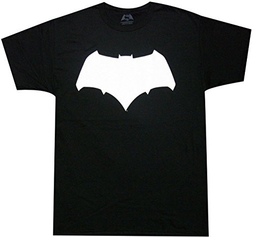 Batman VS Superman - Batman White Logo Adult T-Shirt -XXX-Large- Black-