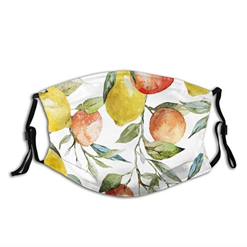 Comfortable Printed mask-Lemon And Orange Clementine Tree Branches Fruit Yummy Winter Season Vitamin Design-Windproof Facial decorations for men and women