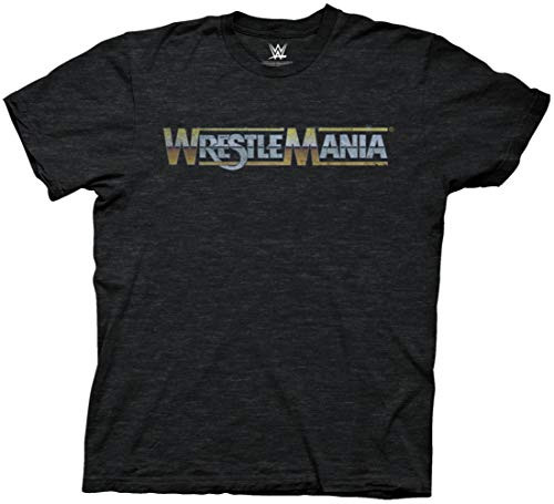 Ripple Junction WWE Vintage Wrestlemania Logo Adult T-Shirt Large Charcoal Heather