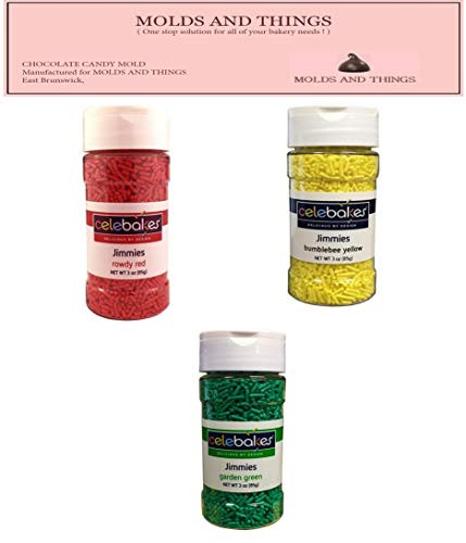 Jimmies/Sprinkles Red- Purple Jimmies/Sprinkles and Yellow Jimmies/Sprinkles-