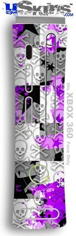 XBOX 360 Faceplate Skin - Purple Checker Skull Splatter