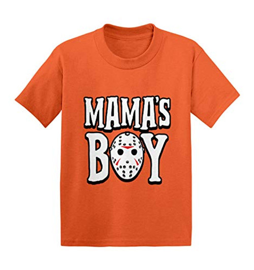 Mama's Boy - Jason Hockey Mask Halloween Infant/Toddler Cotton Jersey T-Shirt -Orange- 3T- Mama's Boy - Jason Hockey Mask Halloween Infant/Toddler Cotton Jersey T-Shirt -Orange- 3T-