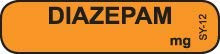 ParaMedical Labels of Cooo.kamonga- Inc. Medication Syringe Labels -DIAZEPAM- SY-12 -Orange-