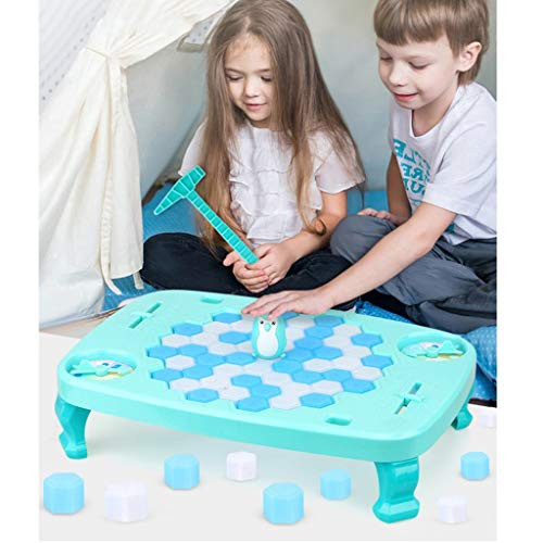 fine_fine Knock Ice Toy- Table Penguin Ice Pounding Games- Puzzle Ice Cubes Save Penguin Knock ice Block Wall Toys Desktop Paternity Interactive Game -A-