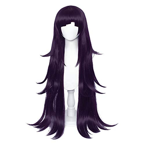 Uniquebe Long Purple Anime Wig New Danganronpa V2 Mikan Tsumiki Cosplay Wig -Mikan Tsumiki-