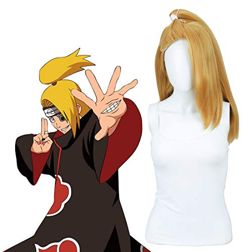 Beauty Wig World Anime Cosplay Wigs Long Natural Glueless Synthetic Fiber Hair Replacement Orange Wigs Naruto Cosplay Wig-Deidaraw- Beauty Wig World Anime Cosplay Wigs Long Natural Glueless Synthetic Fiber Hair Replacement Orange Wigs Naruto Cosplay Wig-Deidaraw-