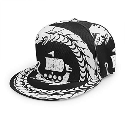 Norse Mythology Viking Unisex 3D Printing Classic Baseball Cap Snapback Flat Bill Hip Hop Hats Black