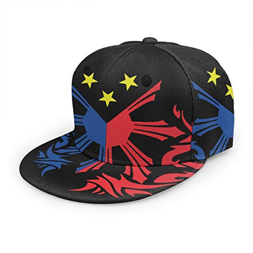 Filipino Flag Unisex 3D Printing Classic Baseball Cap Snapback Flat Bill Hip Hop Hats Black