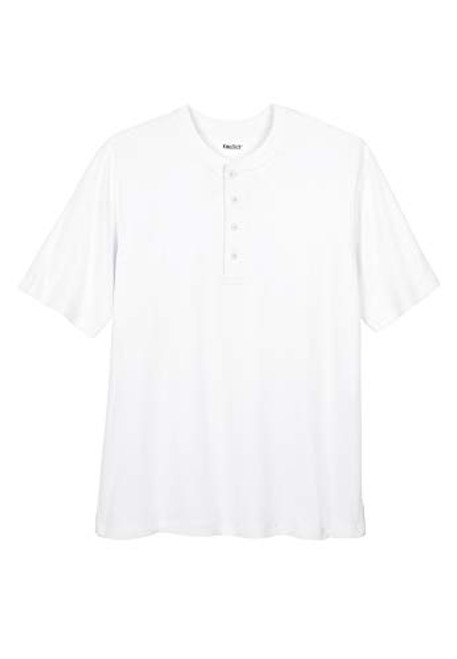 KingSize Men's Big  and  Tall Shrink-Less Lightweight Henley T-Shirt - Tall - XL- White Henley Shirt