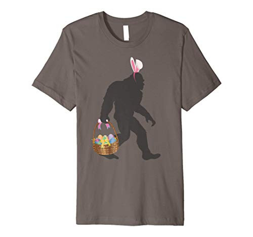 Funny Bigfoot Easter Design with Easter Basket and Bigfoot Premium T-Shirt