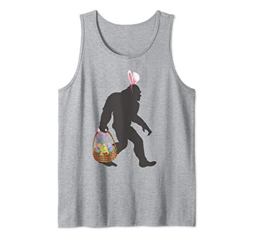 Funny Bigfoot Easter Design with Easter Basket and Bigfoot Tank Top