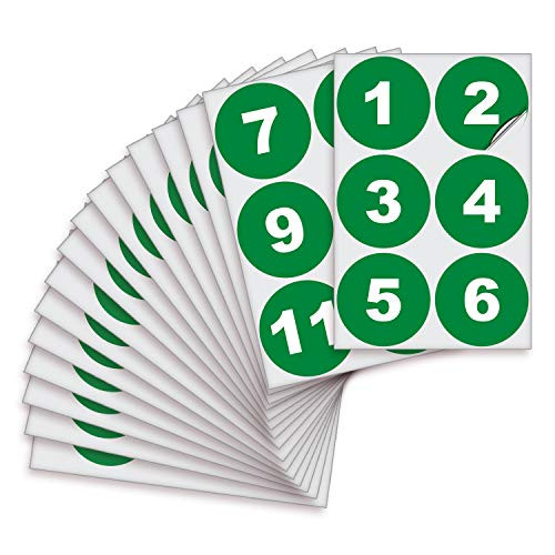Consecutive Number Vinyl Stickers  1 to 100- 4-inch- 1 Set  Green Self Adhesive Premium Decal. Ideal for Inventory- Storage- Organizing- Boxes- Bins- Toolbox- Lockers and More. Indoor  and  Outdoor