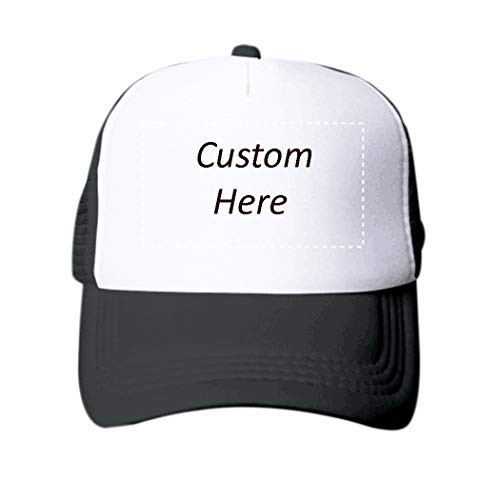 WELLBAN Customize Your Own Design Text Photos Logo Hiphop Hat Baseball Cap Adjustable Hat Black-White