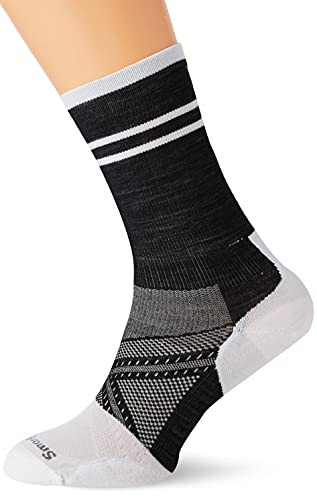 Smartwool Men's PhD Cycle Pattern Crew Ultra Light Merino Wool Socks- Black- Large
