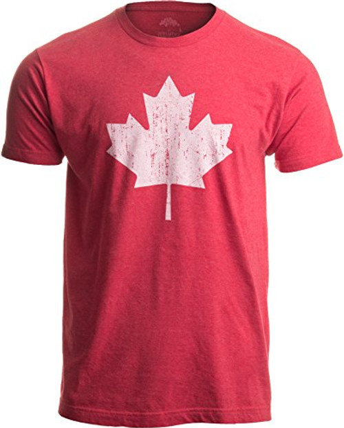 Canada Pride | Vintage Style- Retro-Feel Canadian Maple Leaf Unisex T-Shirt-Adult-L Heather Red