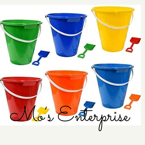 2 Pack 9inch Beach Pails Sand Buckets -Bundled with 2 Sets of MAC PLAJ Toys- -Color May Vary- -Chambers-