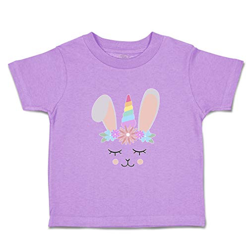 Easter Toddler T-Shirt Unicorn Bunny Cotton Boy  and  Girl Clothes Funny Graphic Tee Lavender Design Only 3T