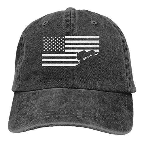Car American Flag Washed Dad Baseball Caps Adjustable Unisex Sun Denim Hat