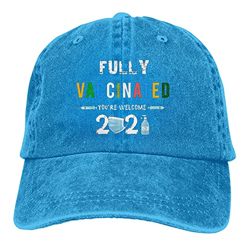 Clipeyh Fully Vaccinated You're Welcome 2021 Hat- Adjustable Baseball Cap Washable Cotton Washed Trucker Cap Dad Hat Blue Clipeyh Fully Vaccinated You're Welcome 2021 Hat- Adjustable Baseball Cap Washable Cotton Washed Trucker Cap Dad Hat Blue