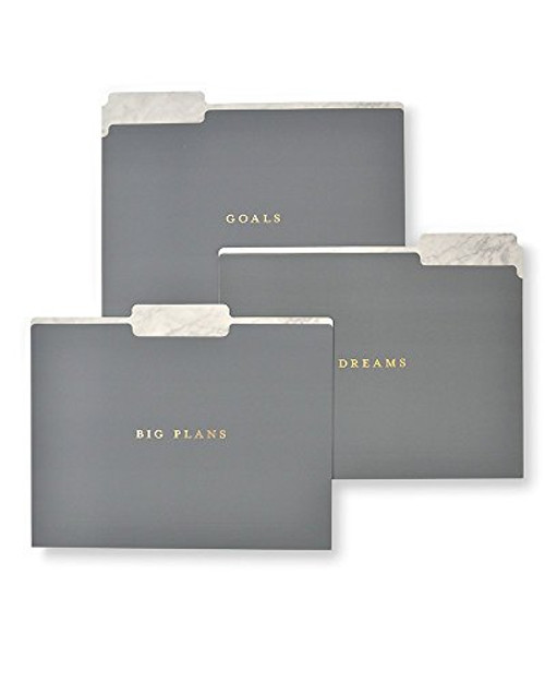 Gartner Studios Marble And Gold Foil Soft Touch File Folders, 6 count