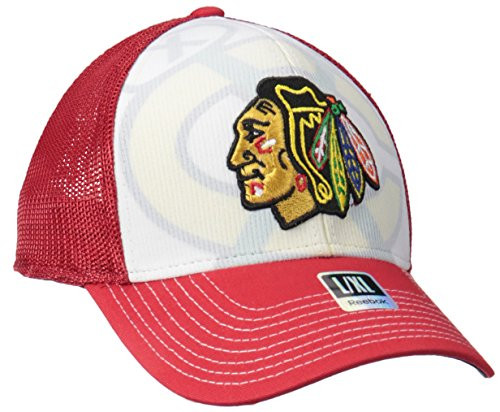 NHL Chicago Blackhawks Men's Face-Off Formation Structured Flex Cap- Large/X-Large- Red