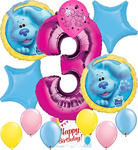 Blues Clues Party Supplies 3rd Birthday Girls Balloon Decoration Bundle