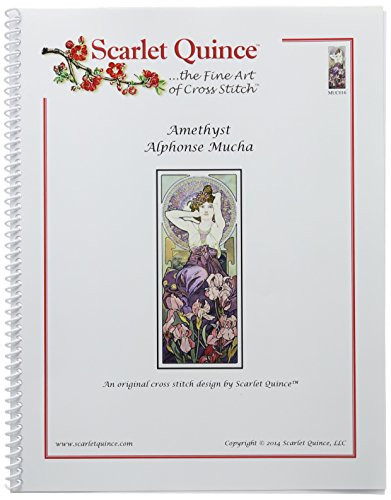 Scarlet Quince MUC016 Amethyst by Alphonse Mucha Counted Cross Stitch Chart- Regular Size Symbols