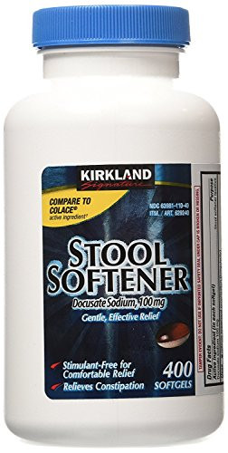 Kirkland Signature Stool Softener 100mg- 400 Softgels -2 Pack-