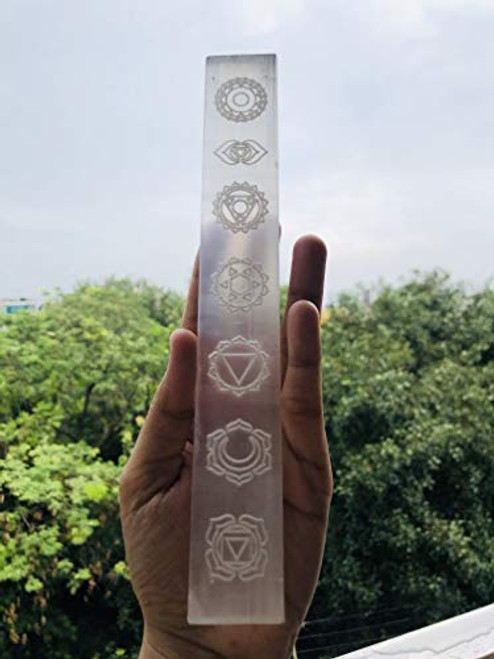 crystalmiracle Selenite Large 8 INCHES Engraved Stick Crystal Healing Reiki FENG Shui Metaphysical Gemstone Gift Positive Energy Peace Meditation Wellness Handcrafted crystalmiracle Selenite Large 8 INCHES Engraved Stick Crystal Healing Reiki FENG Shui Metaphysical Gemstone Gift Positive Energy Peace Meditation Wellness Handcrafted