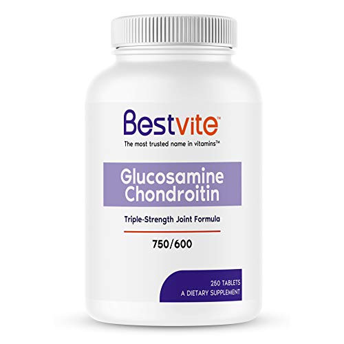 Glucosamine  and  Chondroitin Sulfate 750/600 Triple Strength -250 Tablets- - Joint Support - No Stearates - Gluten Free