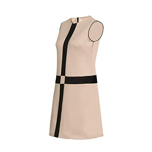 FirstCos Queen's Gambit Beth Harmon Cosplay Costume Dress Women Girl Halloween Suit with Bow-Knot -Queens Gambit Dress Khaki- XL-