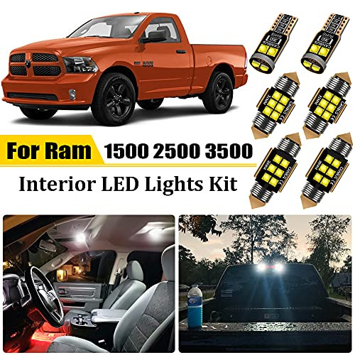 18 Piece LED Interior Light Kit for Dodge Ram 1500 2009 2010 2011 2012 2013 2014 2015 2016 2017 2018 Interior LED Lights Bulbs Package Kit Map Dome License Plate Lights all models and Install Tool