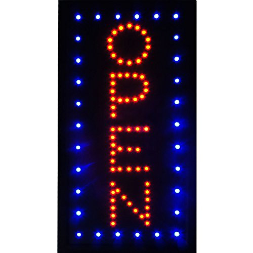 Led Open Signs Decor for Business Mart Shop Store Bar Cafe Now Open Sign Display On/Off Switch Plus Chain -19inch Lx 10inchW-VerticalinchOpeninch--