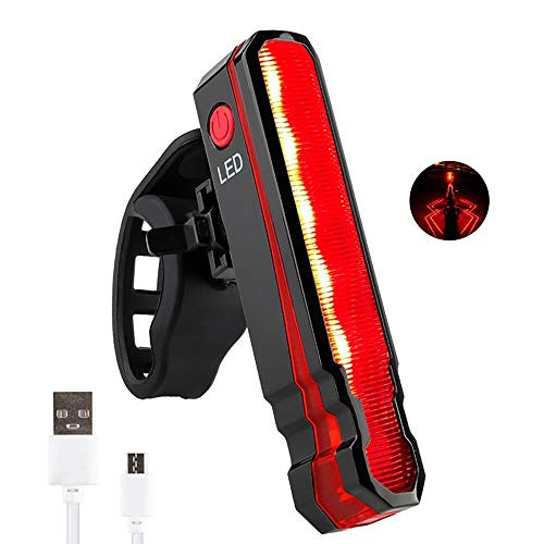 BESTSUN Bike Tail Light- USB Rechargeable Laser Bike Rear Light 5 LED Cycling Light Waterproof 6 Light Modes Bike Light Projector Safety Warning Lamp for Night Riding