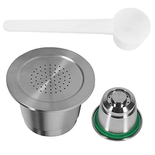 Refillable Reusable Coffee Capsule-Food-Grade Stainless Steel Refillable Capsules Reusable Pods with Spoon and Lids Compatible for Nespresso Machine Refillable Reusable Coffee Capsule-Food-Grade Stainless Steel Refillable Capsules Reusable Pods with Spoon and Lids Compatible for Nespresso Machine