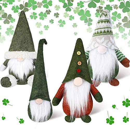 4 Pieces Christmas Gnome Christmas Elf Decoration Ornaments Christmas Plush Doll Scandinavian Nisse Gnome Handmade Swedish Tomte Elf Christmas Santa Gnome Plush Doll- 4 Styles