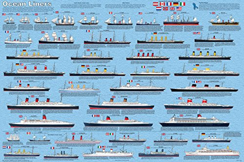 Picture Peddler Ocean Liners Laminated Educational Ships Boats Reference Chart Print Poster 24x36