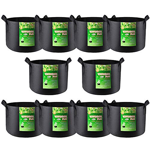 VIVOSUN 10-Pack 2 Gallon Grow Bag- Reinforced Planter Fabric Pot for Gardening