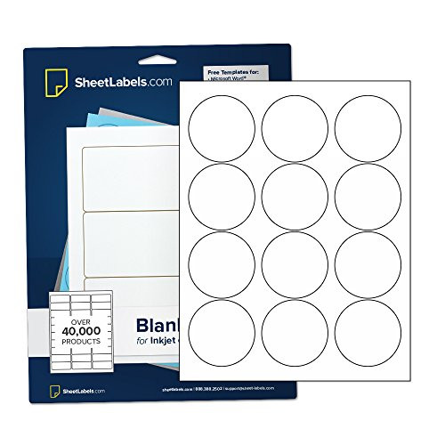 2.5inch Glossy White Round Labels- Inkjet or Laser Printable- More Labels Per Sheet- 300 Labels