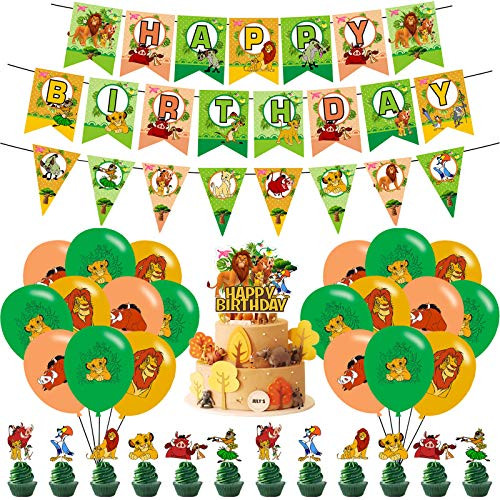 Lion King Party Supplies-Lion King Birthday Party Decorations-Lion King Balloons-Cake Decorations for The Lion King Cake Topper Birthday Decorations Party Supplies