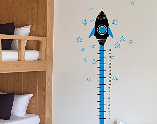 Height Chart Decal Growth Chart Ruler Sticker Rocket Wall Decal for Boys Room Decor