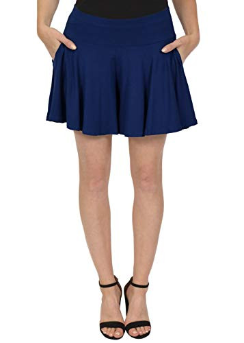 Stretch is Comfort Womens Flowy Skort with Pockets Navy Blue 3X