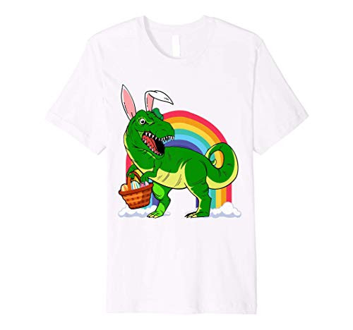 Cute Trex Bunny Ears Easter Day Egg Basket Boys Girls Kids Premium T-Shirt