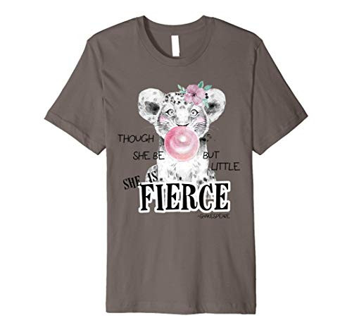 Though She Be But Little She is Fierce Lion Cub Shakespeare Premium T-Shirt