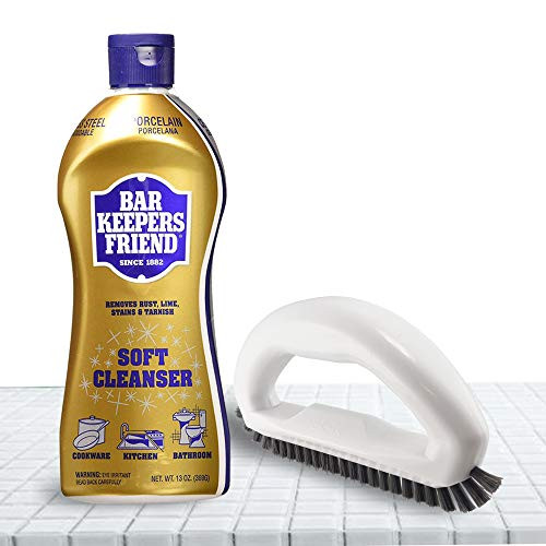 Power Grout Brush  and  Bar Keepers Friend Soft Cleanser -2PK-Includes 1 Power Grout Brush and 1 Bar Keepers Friend Soft Cleanser -13oz-Brush- scrub- clean- polish in the kitchen or bathroomMade in USA
